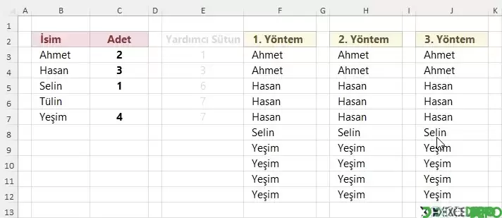 Yazılı Sayı Kadar İsim Çoğaltma