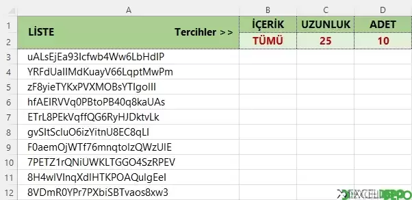 Sayı ve Harflerden Oluşan Rastgele Parola Oluşturma