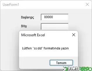 TextBox Nesnesinde Hatalı Saat Girişini Engelleme