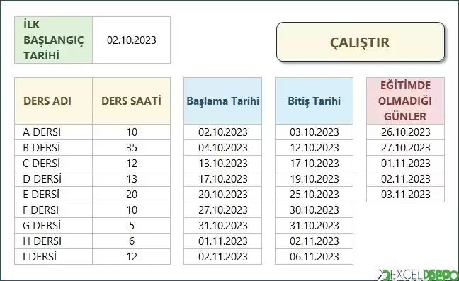 Eğitim Takvimi ve Ders Planlaması Yapma