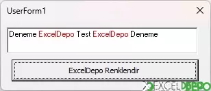 Textbox İçinde İstenen Kelimeleri Renklendirme