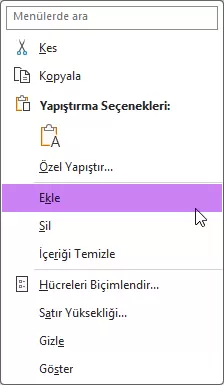 Excel Satır Ekleme Nasıl Yapılır