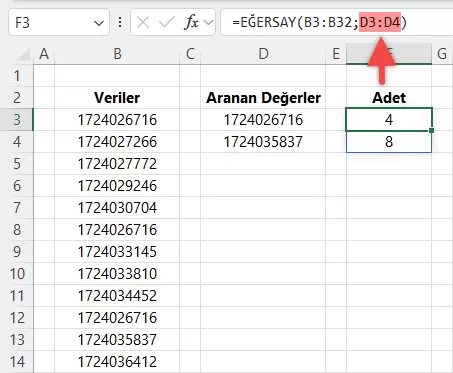 Veri Aralığında Aratma