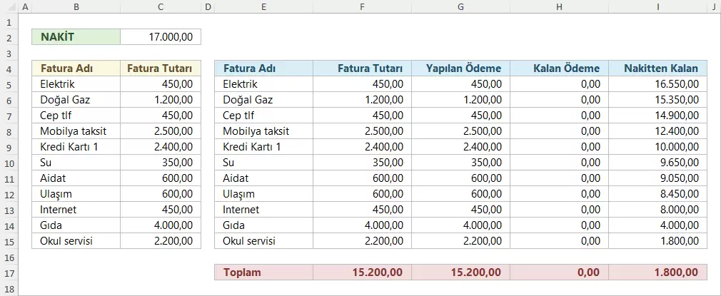 Fatura ve Nakit Akışı Takip Etme