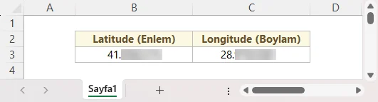 Latitude ve Longitude Değerlerini Alma