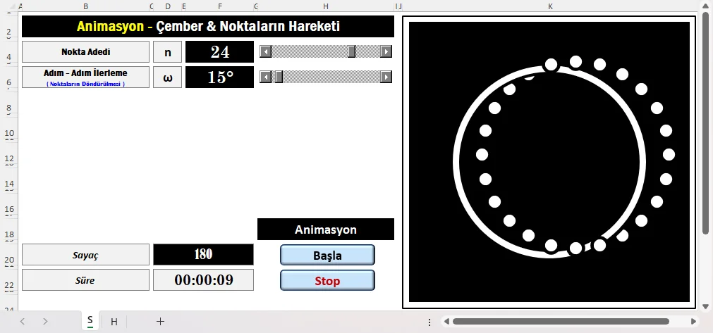 Sabit ve Hareketli Çember Noktaları Oluşturma