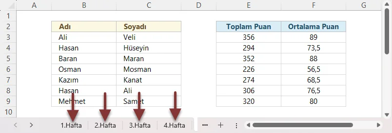 Çoklu Sayfaları Tek Seferde Toplama