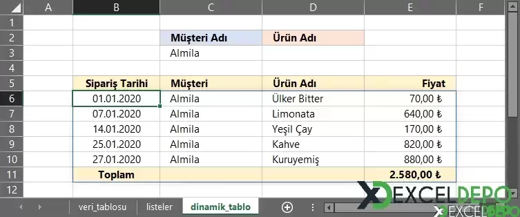 Dinamik Formüller ile Dinamik Tablolar Oluşturma-6.webp