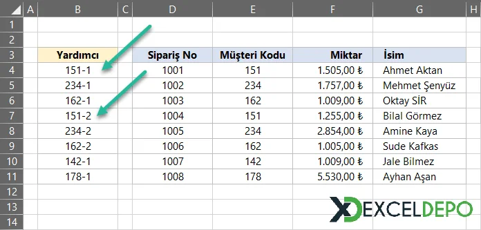 DÜŞEYARA ile Birden Fazla Değer Bulma-2.webp