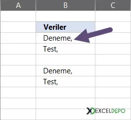 Excel Hücre Sonuna Virgül Ekleme-3.webp