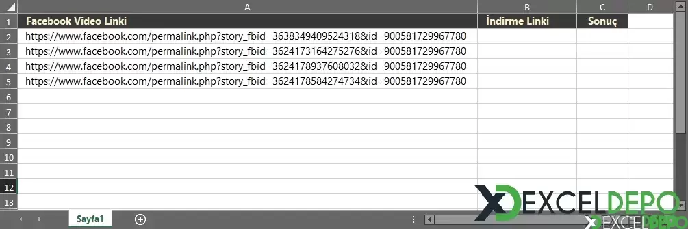 Excel ile Facebook Video ndir-1.webp