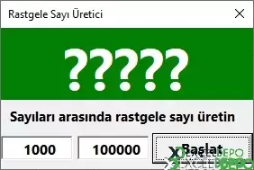 Excel Makroları ile Rastgele Sayı Üretme