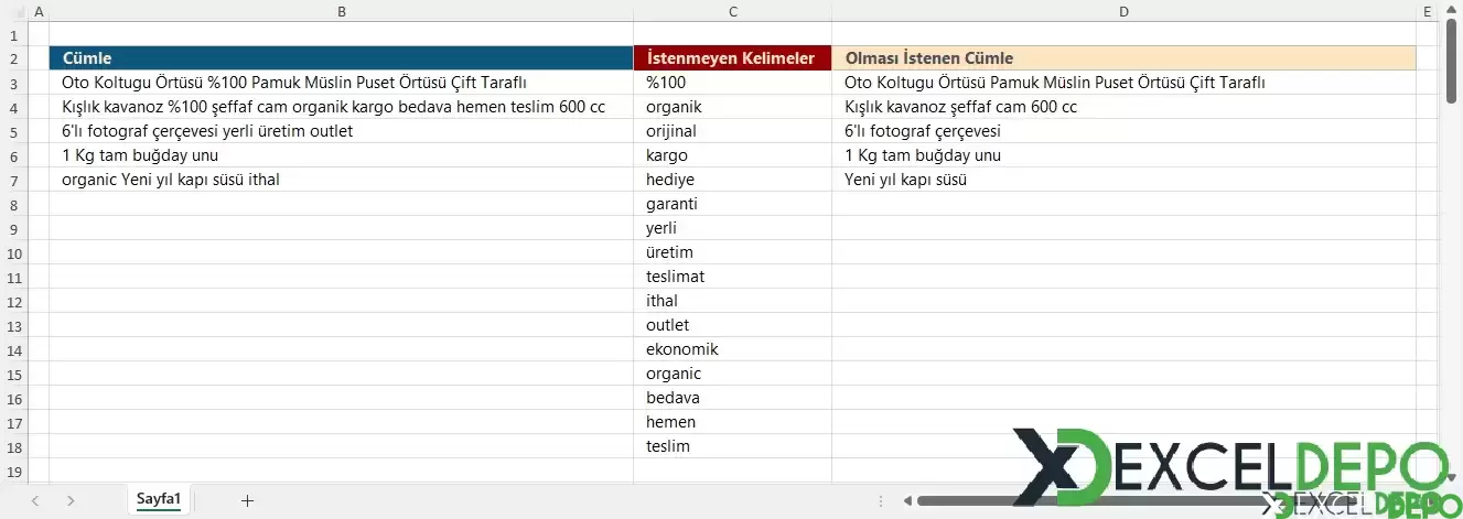 Formüller ile Cümleden İstenmeyen Kelimeleri Çıkarma-1.webp