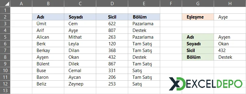 Kısmi Eşleşmelerde DÜŞEYARA Kullanma-1.webp