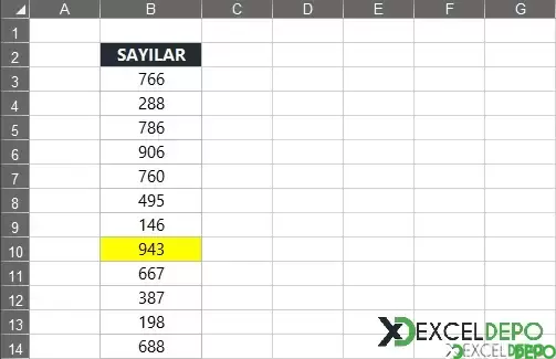 Koşullu Biçimlendirme ile En Büyük Sayıyı Renklendirme-1.webp