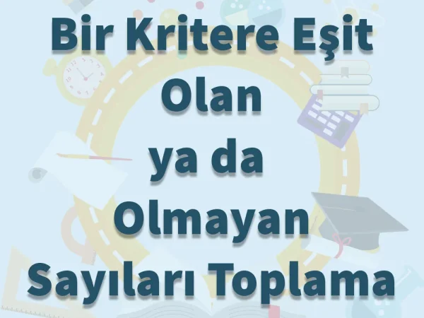 Bir Kritere Eşit Olan ya da Olmayan Sayıları Toplama