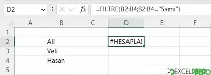 #HESAPLA! Hatası