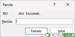 Excel Dosyasına Açılış Şifresi Koyma