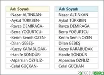 Baştaki ve Sondaki Tire İşaretlerini Kaldırma