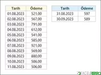 Ayların Son Günlerine Ait Tarih ve Satışları Listeleme