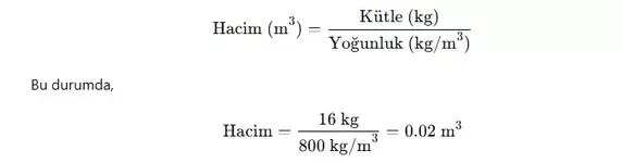 Hacmi Hesaplama Formülü