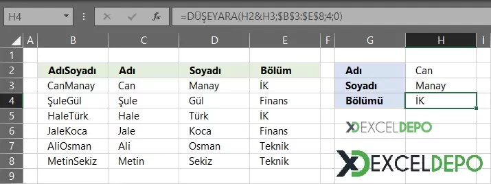 Yardımcı Sütun