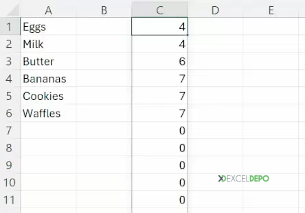 Excel KIRPMAARALIĞI (TRIMRANGE) İşlevi​