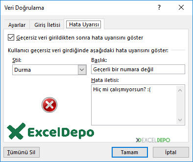 Hata Uyarısı